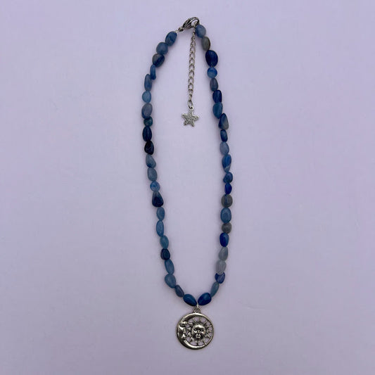 Blue Quartz Customizable Charm Necklace