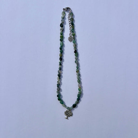 Tree Agate Customizable Charm Necklace