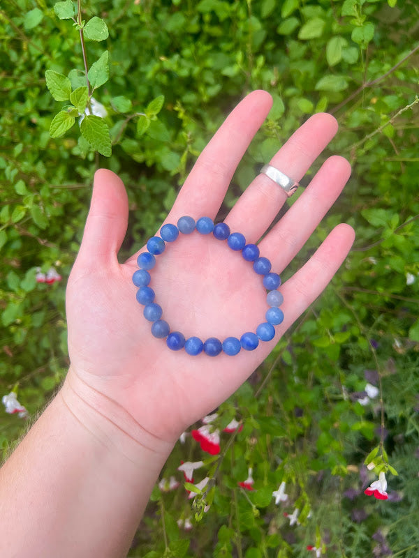 Blue Quartz Intentional Healing Crystal Bracelet