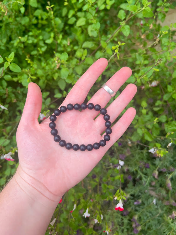 Matte Obsidian Intentional Healing Crystal Bracelet