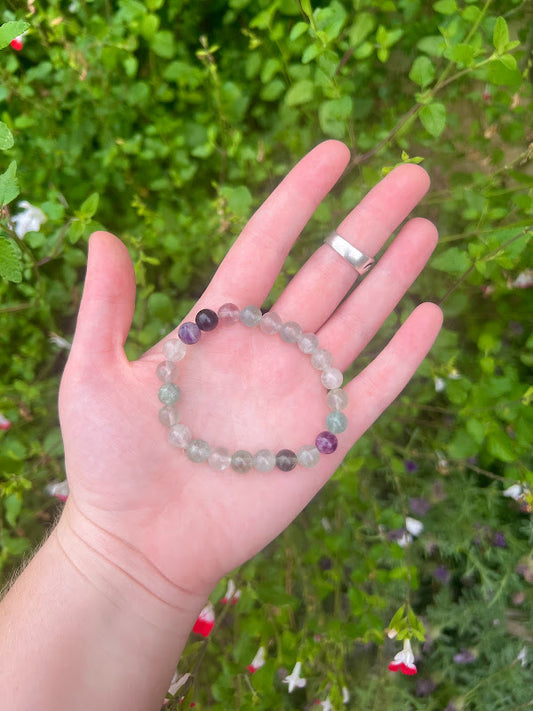 Rainbow Fluorite Intentional Healing Crystal Bracelet